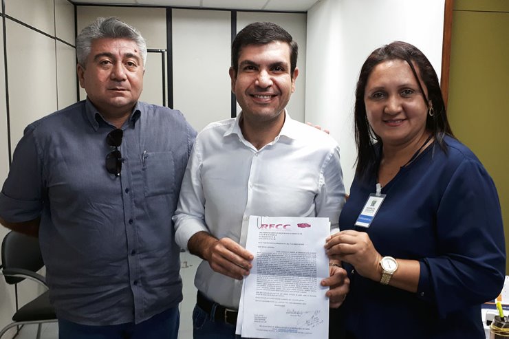 Imagem: Otávio Coelho, deputado Jamilson Name  e a vereadora Aninha.