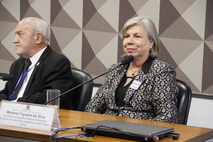 Imagem: Marlene Figueira falou sobre o trabalho desempenhado pela Escola do Legislativo Senador Ramez Tebet