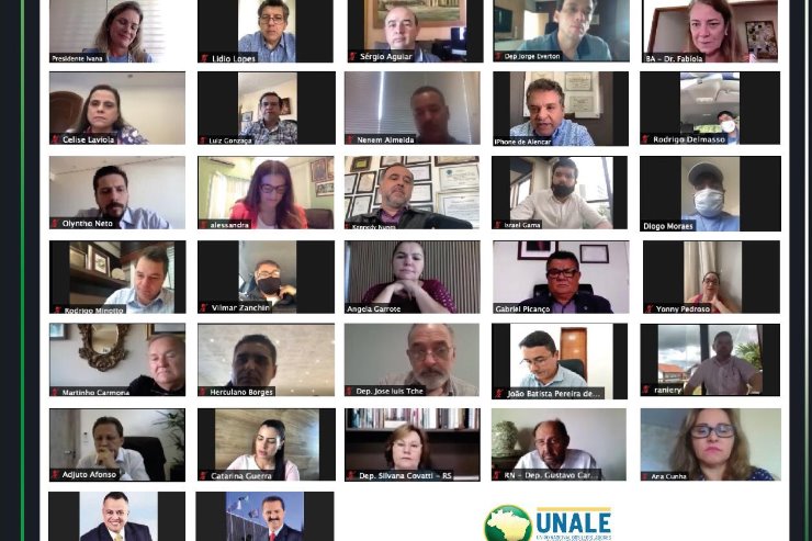 Imagem: Reunião virtual da Unale reuniu representantes das 27 Casas Legislativas do país   