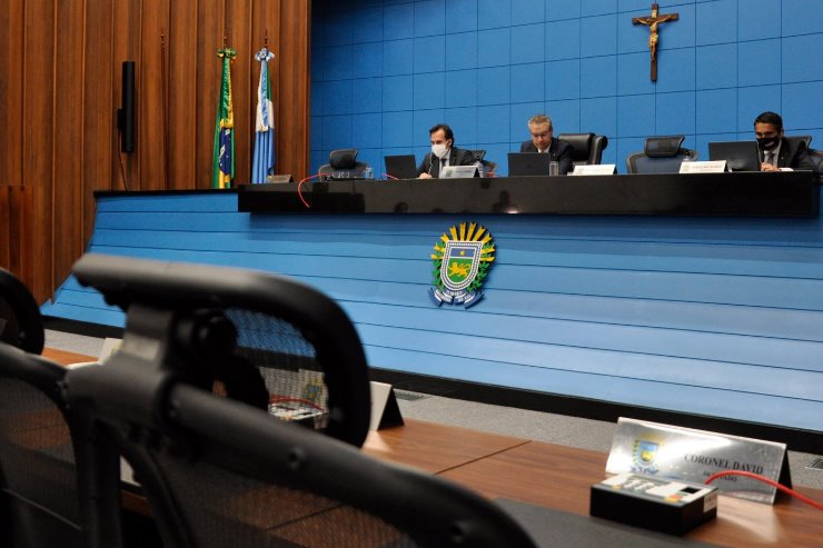 Imagem: As sessões mistas da ALEMS são conduzidas do Plenário Júlio Maia, pelo presidente Paulo Corrêa