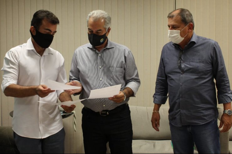 Imagem: Marçal esteve reunido com Reinaldo Azambuja e o secretário Sérgio de Paula