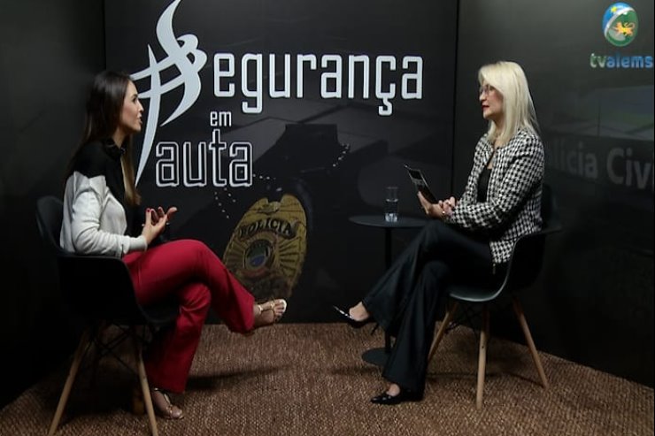 Imagem: delegada Priscila Anuda fala sobre a área central de Campo Grande em entrevista ao programa Segurança em Pauta