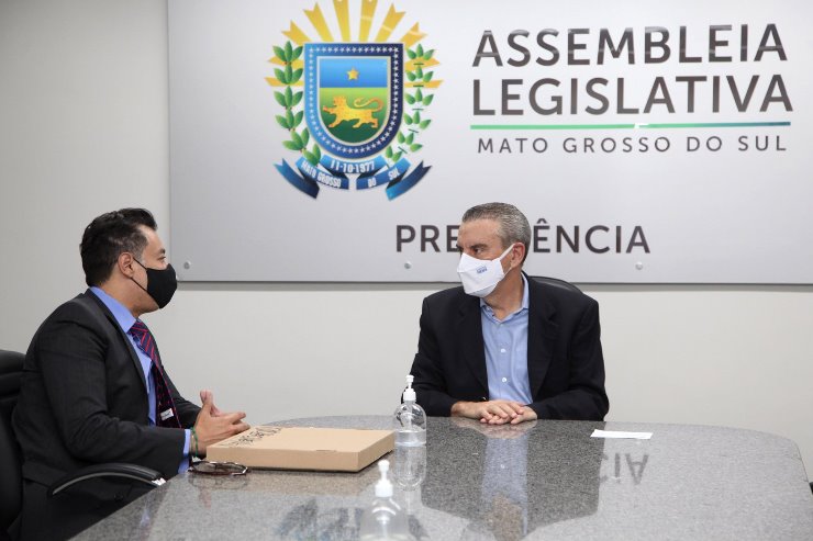 Imagem: Presidente da ALEMS recebeu visita institucional do deputado estadual do Ceará Leonardo Araújo