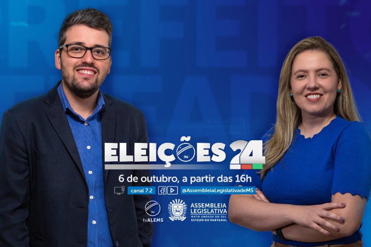 Imagem: Os eleitores poderão acompanhar a transmissão pela TV aberta, no canal 7.2 ou YouTube da ALEMS