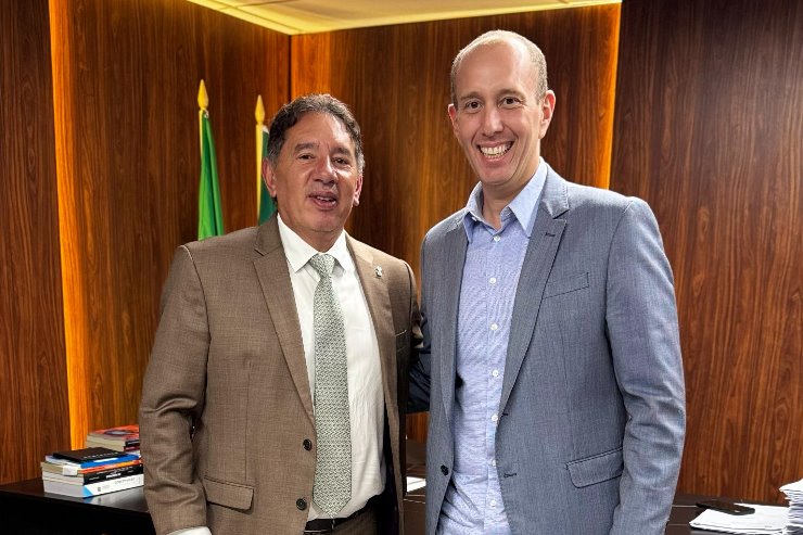 Imagem: Deputado Gerson Claro, presidente da ALEMS, recebeu o prefeito de Sorocaba, Rodrigo Manga, na tarde desta quinta-feira