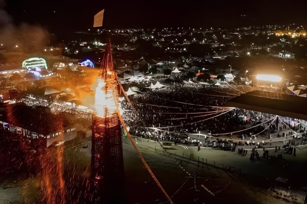 Imagem: Vista áerea da Fogueira de Jateí, que se tornou patrimônio imaterial e cultural de Mato Grosso do Sul