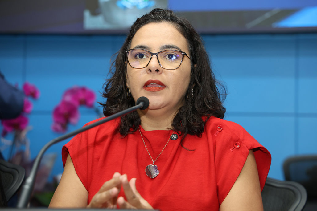 "Vim de vermelho pelo sangue das mulheres derramado", declarou Gleice @Luciana Nassar