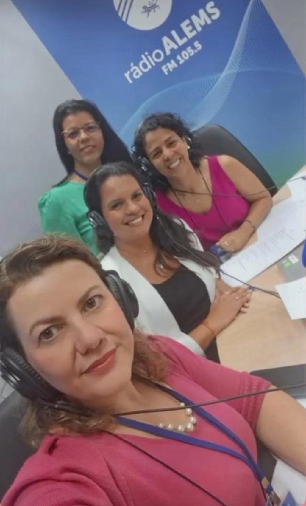 Equipe Rádio ALEMS também na cobertura. Foto: Lilian Veron