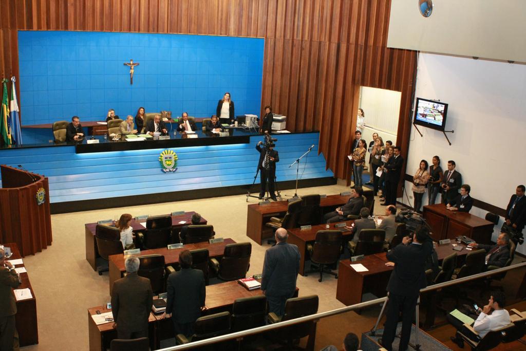 Imagem: Imagem da sessão ordinária desta quarta-feira, no Plenário Deputado Júlio Maia.