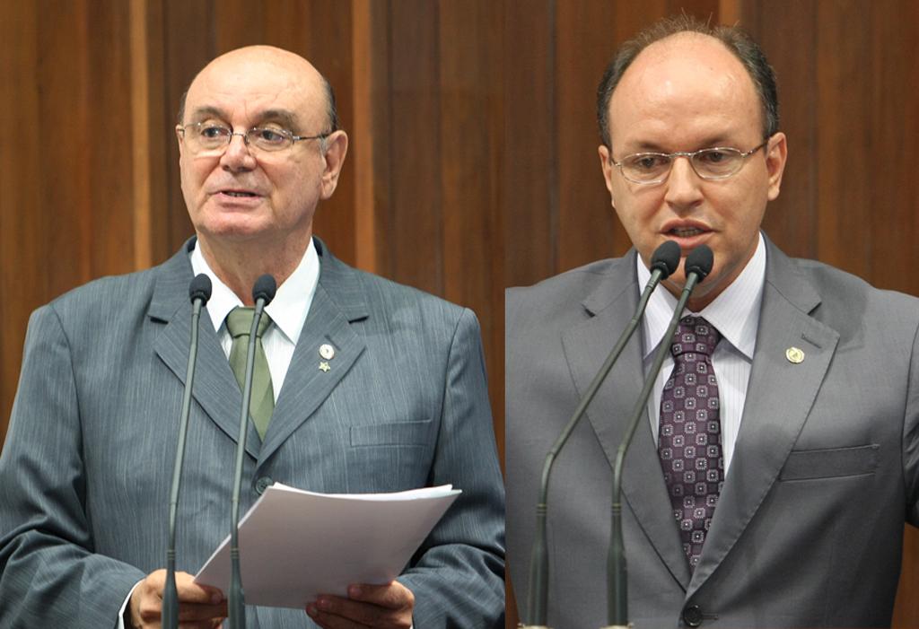 Imagem: Deputados Laerte Tetila e Junior Mochi, líderes do PT e do governo, respectivamente.