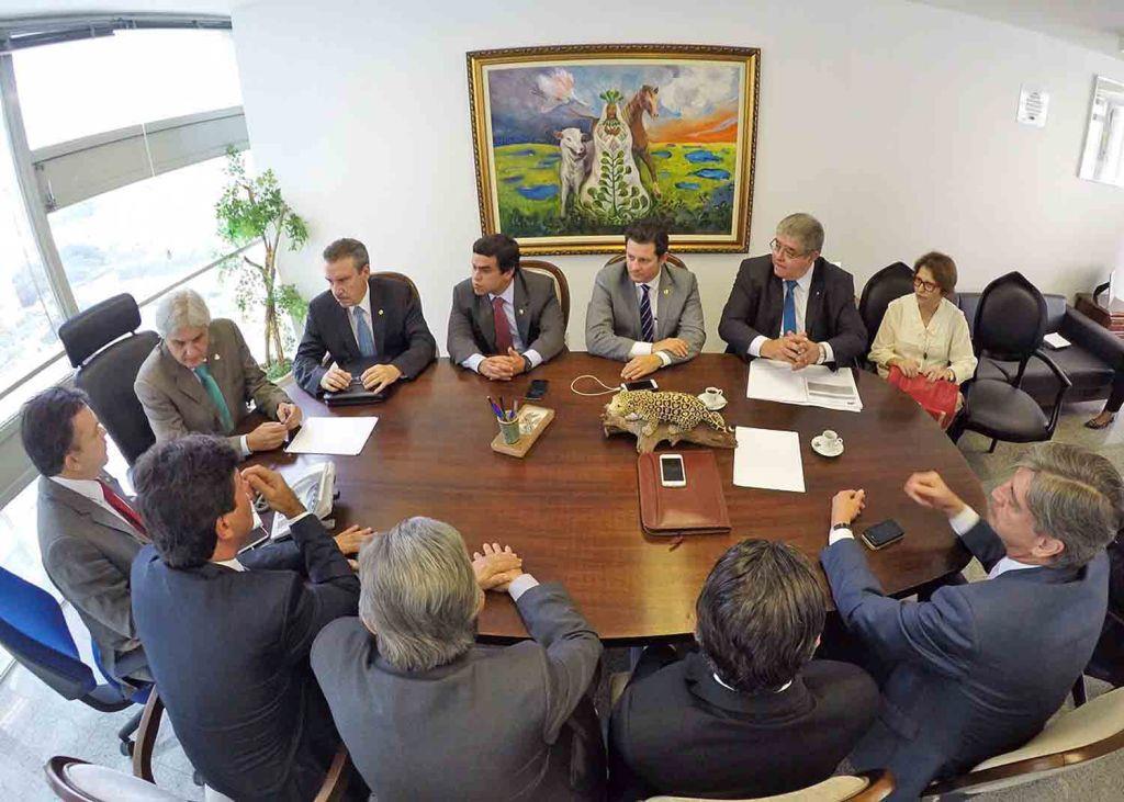 Imagem: Reunião com bancada ocorreu no gabinete do senador Delcídio do Amaral em Brasília