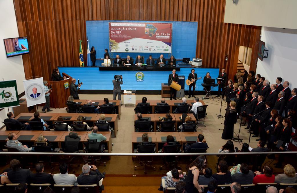 Imagem: Cerimônia de abertura do 9º Congresso Brasileiro de Educação Física foi realizada nesta noite no plenário Júlio Maia