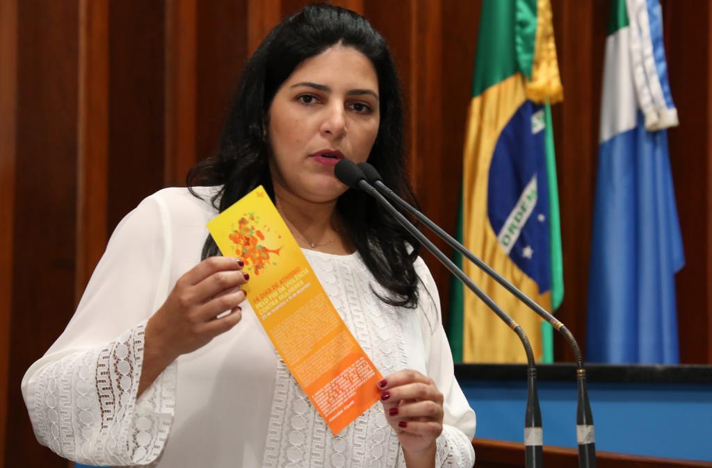 Imagem: Luciana Azambuja, subsecretária de Políticas para Mulheres falou na sessão de hoje