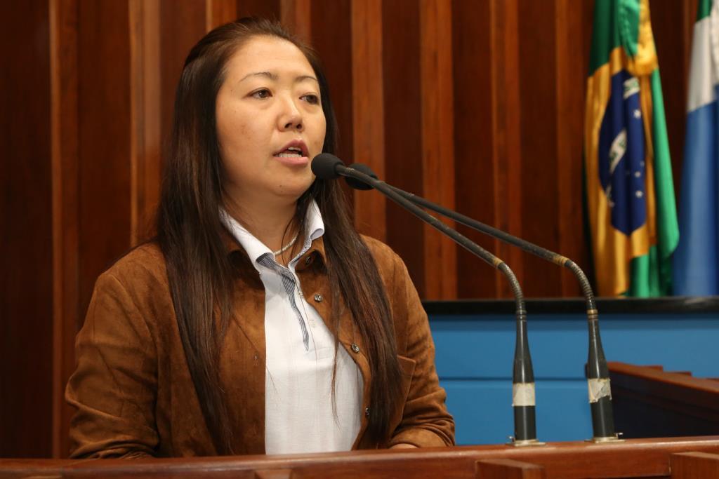 Imagem: Daniela Mekaru discursou na tribuna durante sessão desta terça-feira